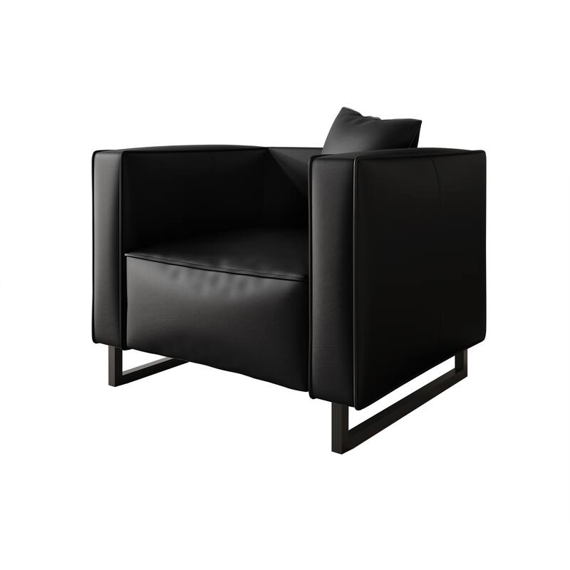 CraftPorch Mid Century Modern 3- Pieces Upholstered Living Room Set - Black - 3 Piece