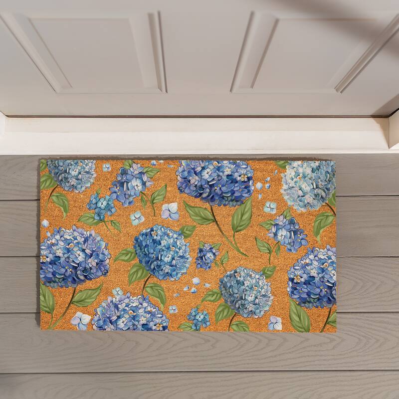 Hydrangea Haven Coir Door Mat - 28" x 16"