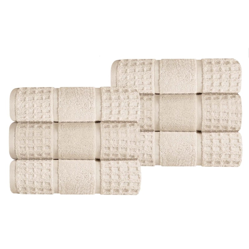 Superior Napa Zero Twist Cotton Soft Waffle Hand Towel Set of 6