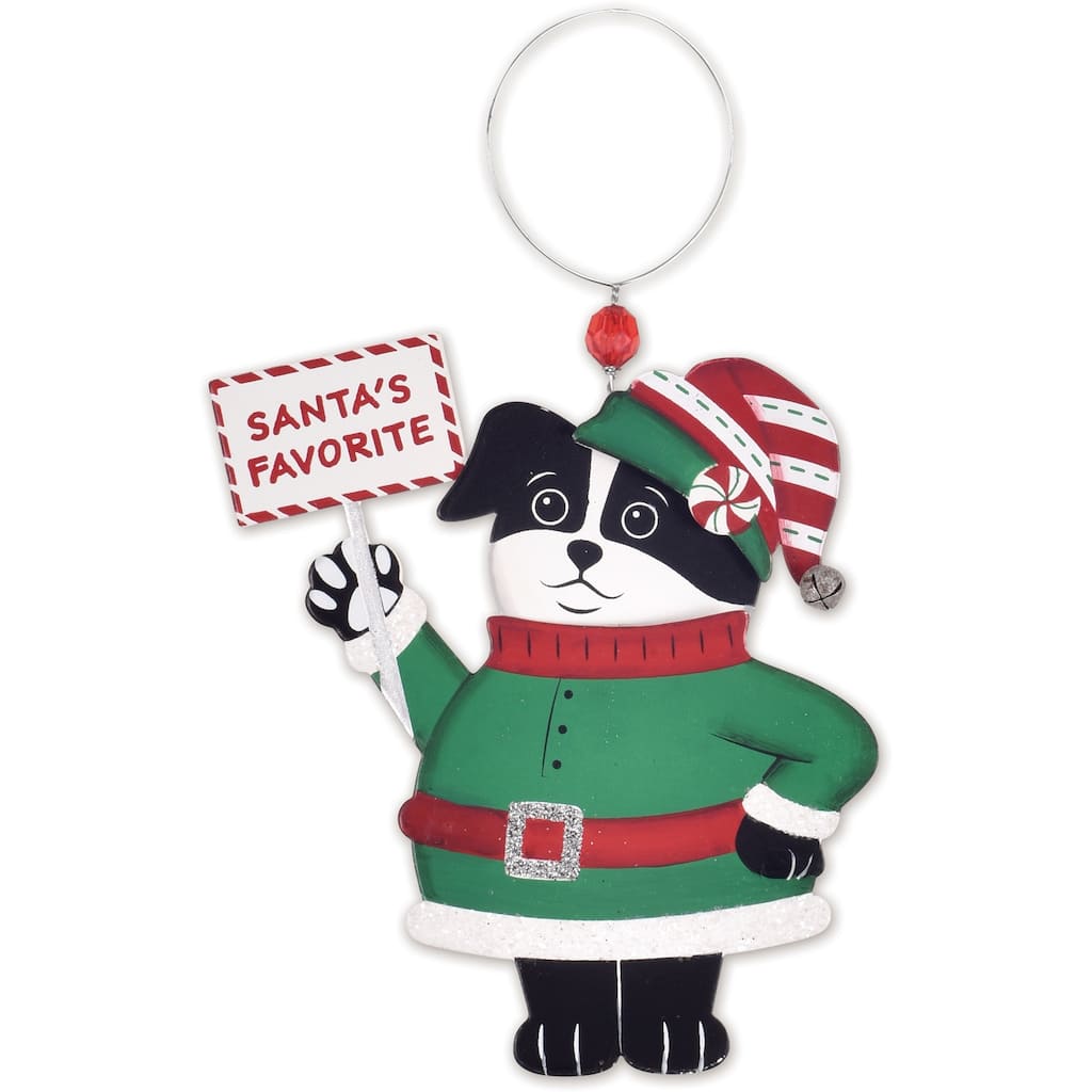 Chubby Elf Dog Ornament -Set of 2