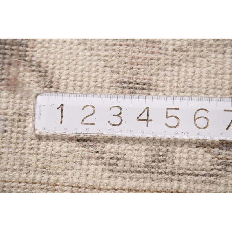 Silver Gray Oushak Indian Area Rug Handmade Wool Carpet - 6'0"x 8'10"