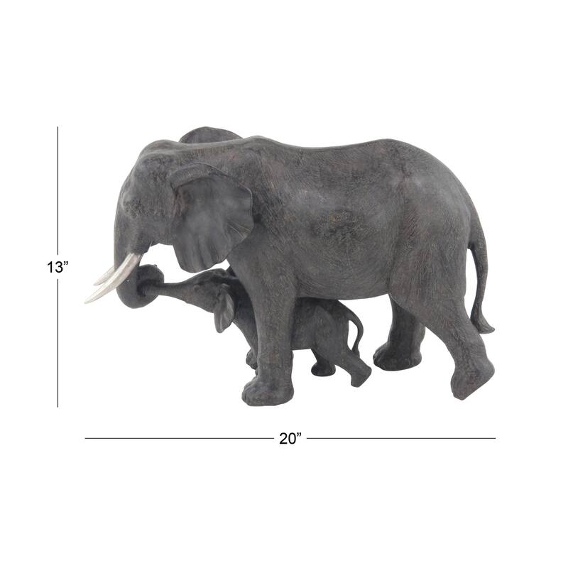 Polystone Elephant Decorative Sculpture - Gray - Roche River Decor