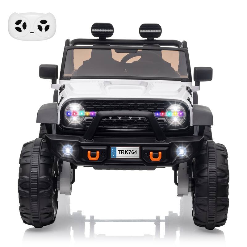 2 Seats 24V Kids Ride on Truck with Remote Control - White