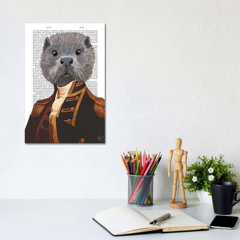 iCanvas "Captain Otter" by Fab Funky Canvas Print - 12x8x0.75