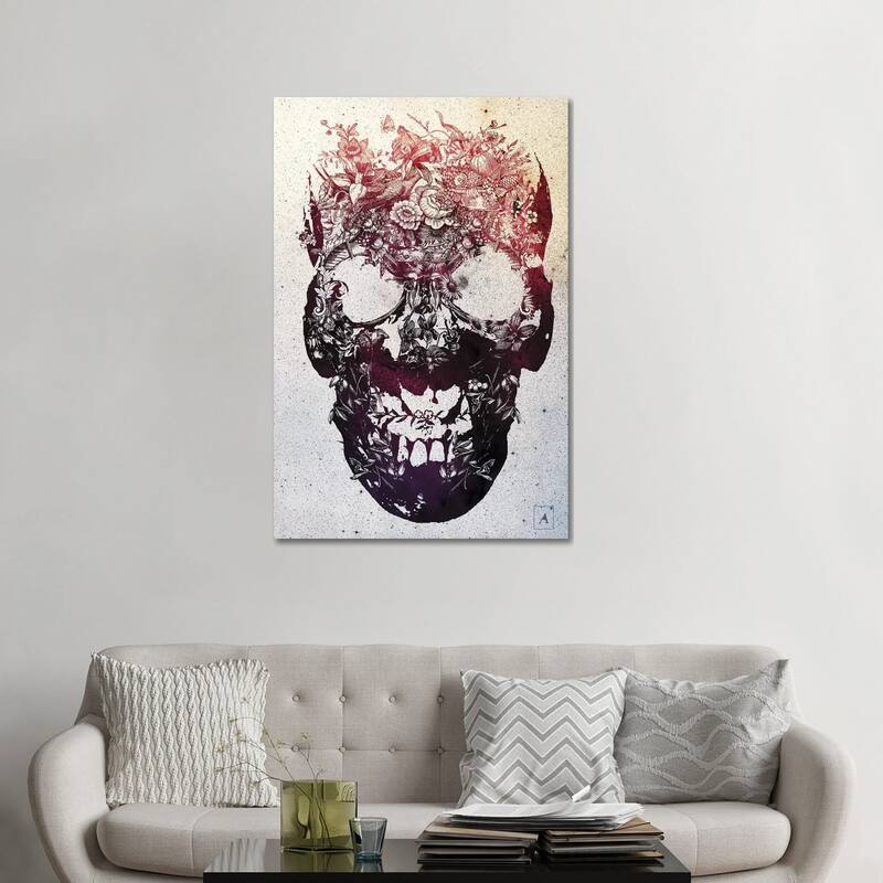 iCanvas "Floral Skull" by Ali Gulec Canvas Print - 48x32x1.5