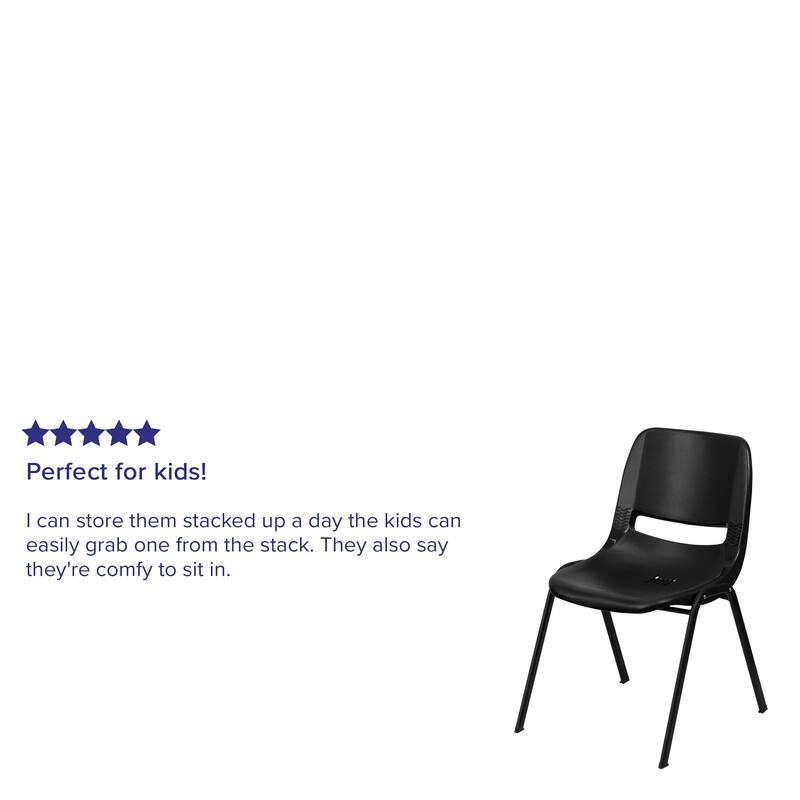 Ergonomic Shell Stack Chair with 16'' Seat Height