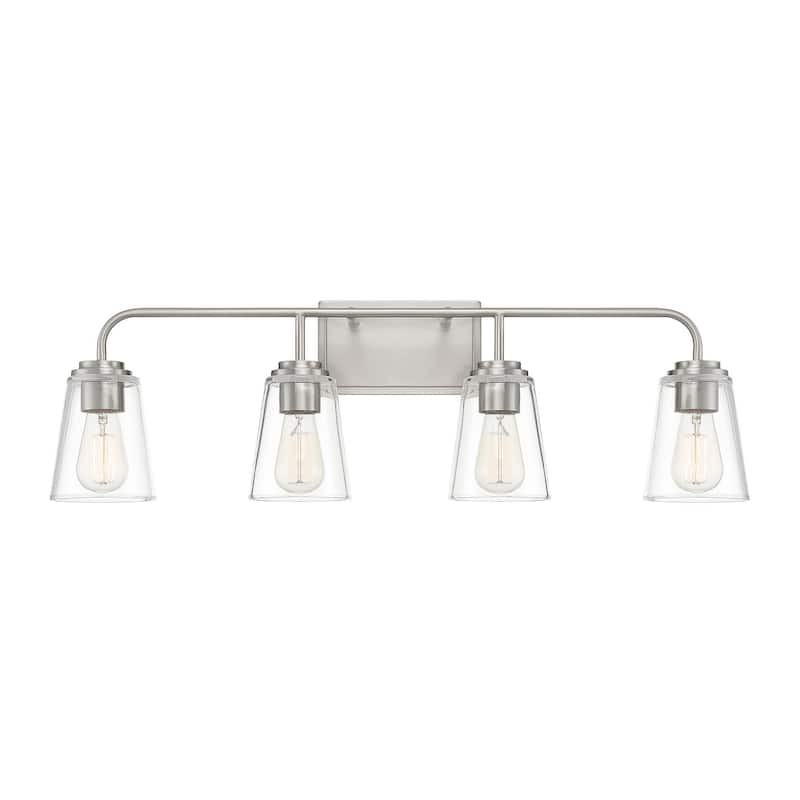 Meridian M80045 4 Light 32" Wide Bathroom Vanity Light with Tapered - Brushed Nickel