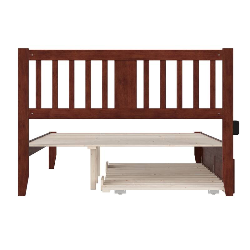 Antique Queen Platform Bed with Trundle