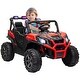 preview thumbnail 1 of 8, Kids 24V Electric Ride-On Car with Dual Motors, Two Seats, Adjustable Speeds, Remote & Suspension - Red Red