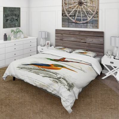 Designart 'Vintage Bird I' Traditional Duvet Cover Set