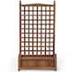 Patio Wooden Plant Box Flower Plant Growing Box Holder with Trellis