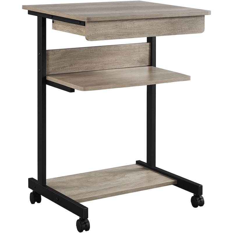 Yaheetech Rolling Computer Desk Table Tray Desk with Drawer and Shelf