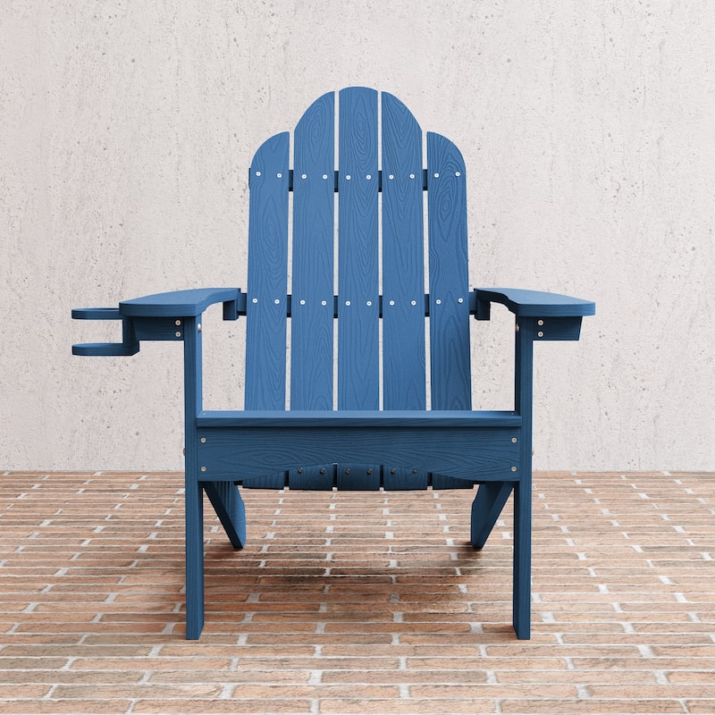 LUE BONA Outdoor Plastic Poly Weather Resistant Patio Adirondack Chair 1-Pack - 35"D x 30"W x 36.2"H