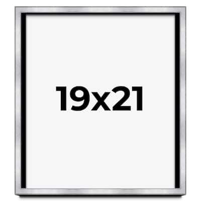 19x21 Shadow Box Frame Silver | 1.375 Inches Deep Real Wood