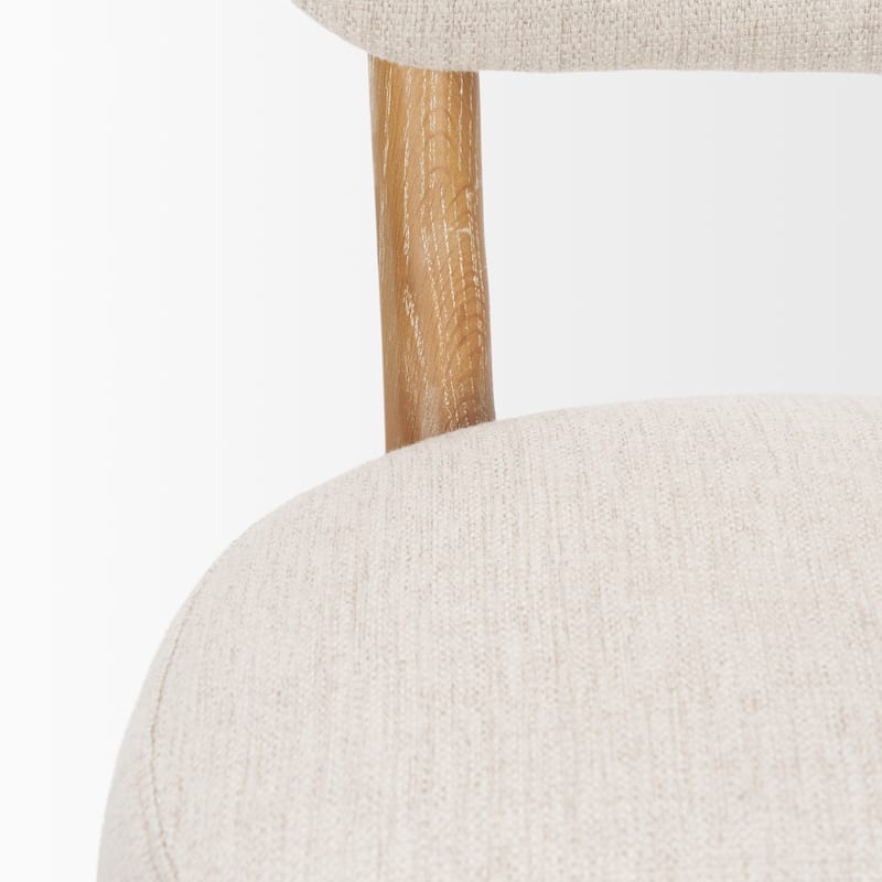 Owen Beige Fabric With Brown Wood Frame Dining Chairs (Set of 2) - 18.5L x 21.5W x 30.8H