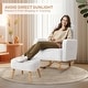 preview thumbnail 34 of 46, HOMYKA 27.95” Rocking Chair, Teddy Velvet Fabric with Pillow and Ottoman