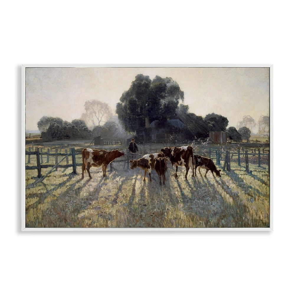 Stupell Elioth Gruner Morning Cows Framed Giclee Art Design By Arlington Prints
