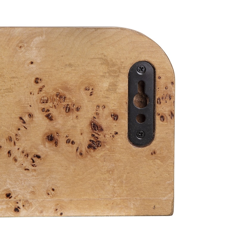 18.9x4.7x4.7" Burl Wood Floating Wall Shelf