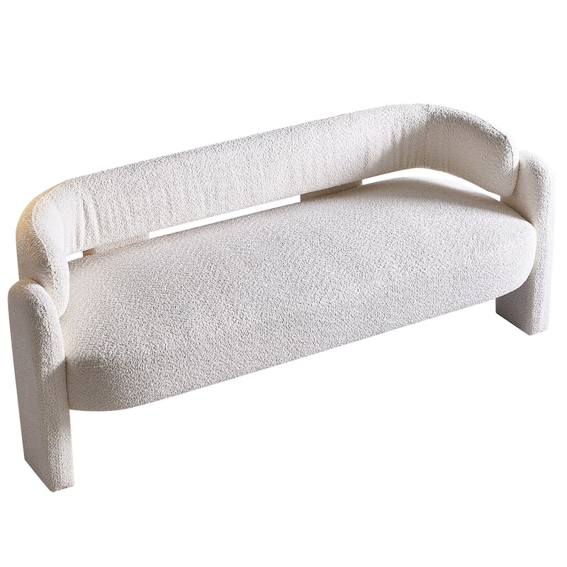 75.59" Boucle Upholstery Sofa with Rolled Arms and Tight Back, Cozy Living Room Furniture