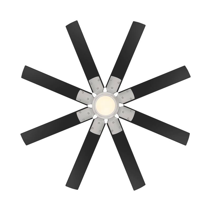 Renegade Indoor and Outdoor 8-Blade Smart Ceiling Fan 52in with 3000K LED Light Kit and Remote Control with Wall Cradle - 52