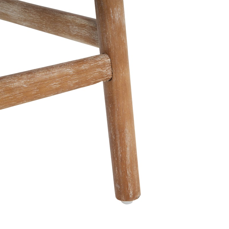 Christopher Knight Home - Riven Natural Rubberwood 26.77" Counter Stool Set with Beige Upholstery