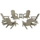 preview thumbnail 18 of 85, Vineyard HIPS Outdoor Folding Eco-Friendly All Weather Seashell Adirondack Chairs (12-Piece Conversation Set)