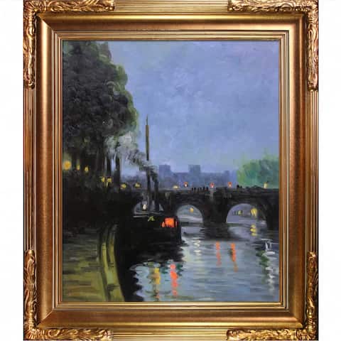 La Pastiche The Seine - Evening with Florentine Gold Frame, 27" x 31"