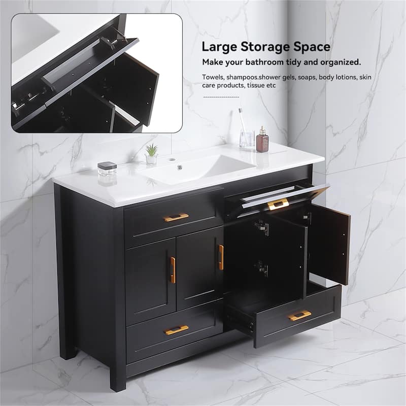 48" Black Bathroom Vanity (excluding the ceramic basin)