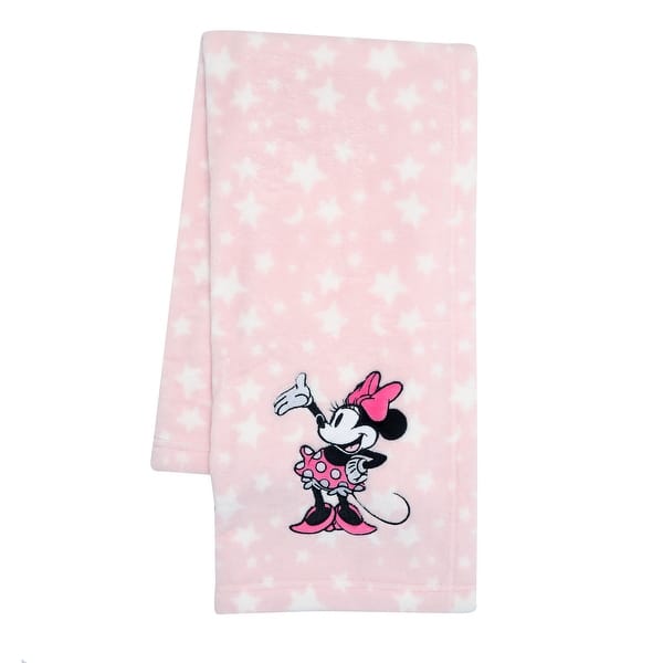 slide 2 of 4, Lambs & Ivy Disney Baby Minnie Mouse Stars Pink Soft Fleece Baby Blanket
