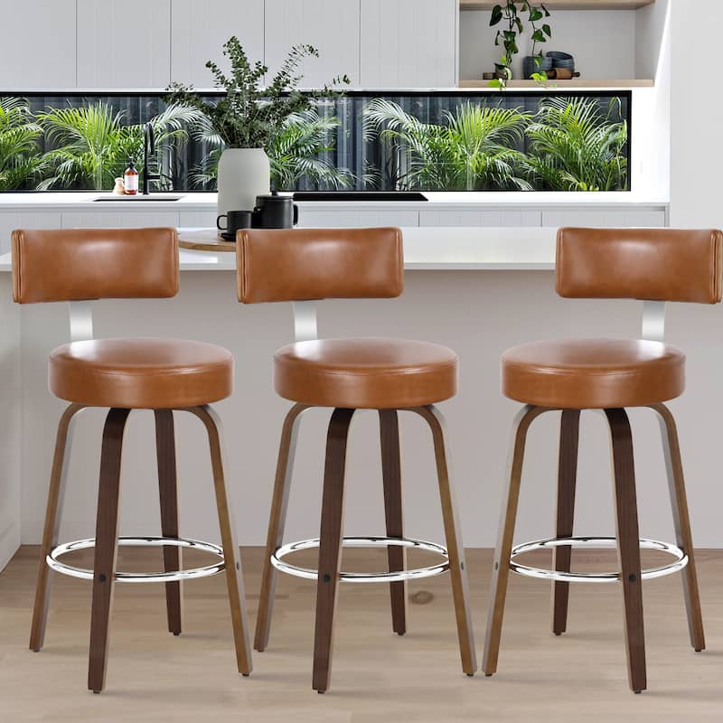 Faux Leather Upholstered Swivel Counter/ Bar Stools Set of 1/2/4