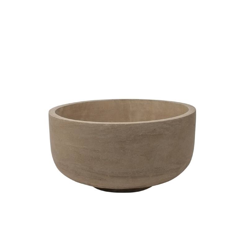 Salad Bowl Large Beige Resin Dia 11.2" - Beige