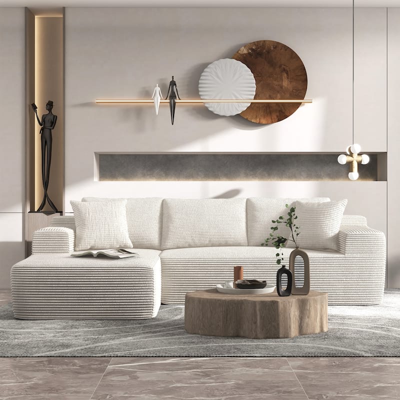 Modular Sectional Sofa Removable Applicable Living Room Furniture Sets - White