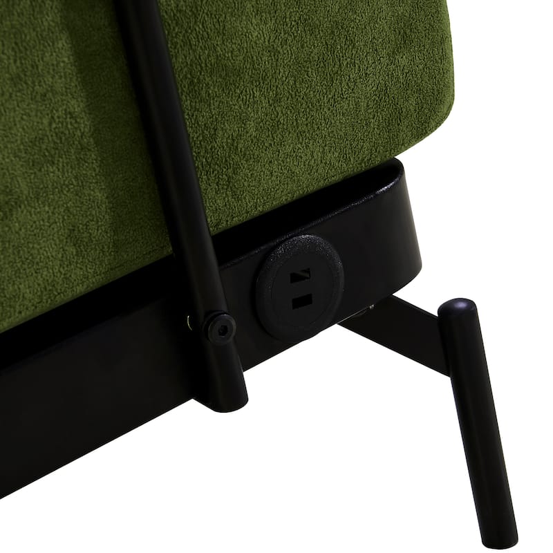 59" Chenille Modern Loveseat Sofa with USB Charging Ports, Cylindrical Armrests, and 440lb Capacity