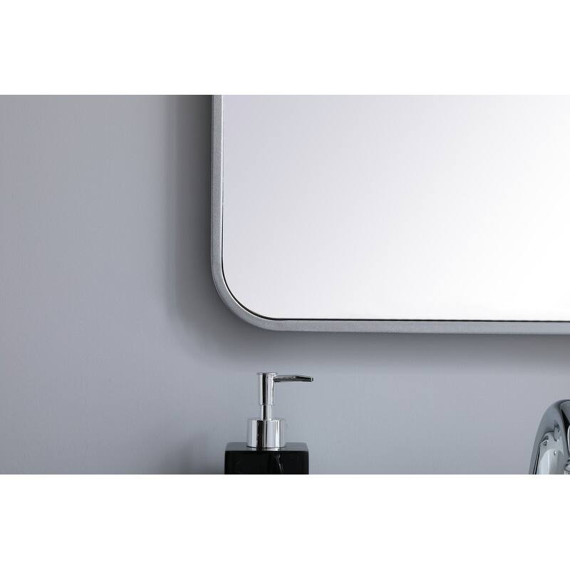 Ezra Soft Corner Metal Rectangular Mirror