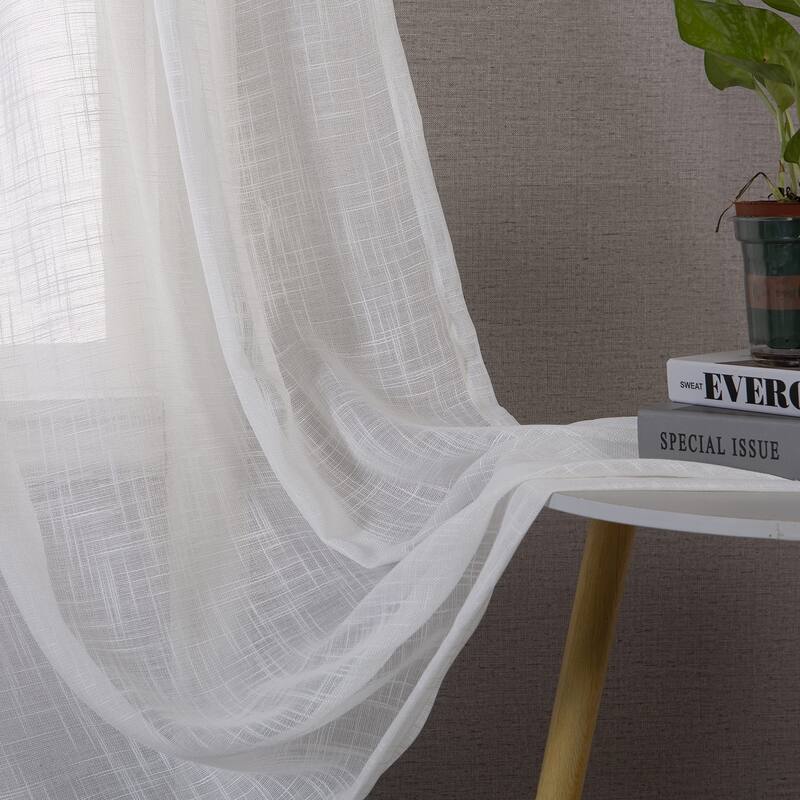 DriftAway Twist Tab Linen Textured Sheer Window Curtains