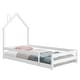 preview thumbnail 7 of 7, Twin Size Montessori Floor Bed with Fences, Modern Twin Kids Bed with House-shaped Headboard, Wood Twin Bed Frame for Girls,Boys