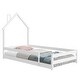 preview thumbnail 7 of 33, Twin Size Wood bed with House-shaped Headboard Floor bed with Fences