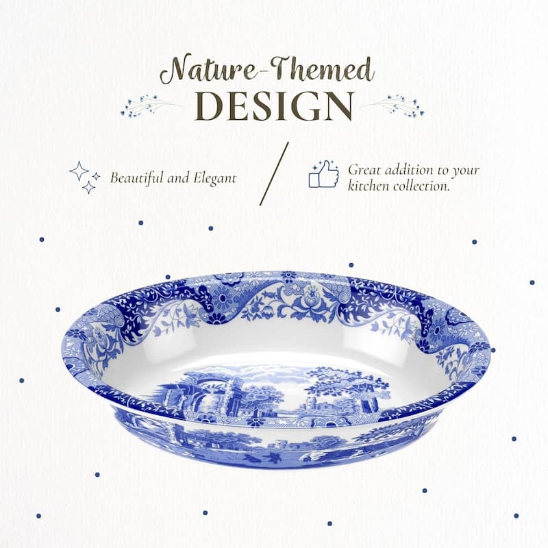 Spode Blue Italian Oval Rim Dish