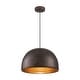 preview thumbnail 5 of 11, 1-Light Vintage Antique Brown Dome Kitchen Island Pendant Light/Dining Room Light - 15.3 in. W x 9.8 in. H