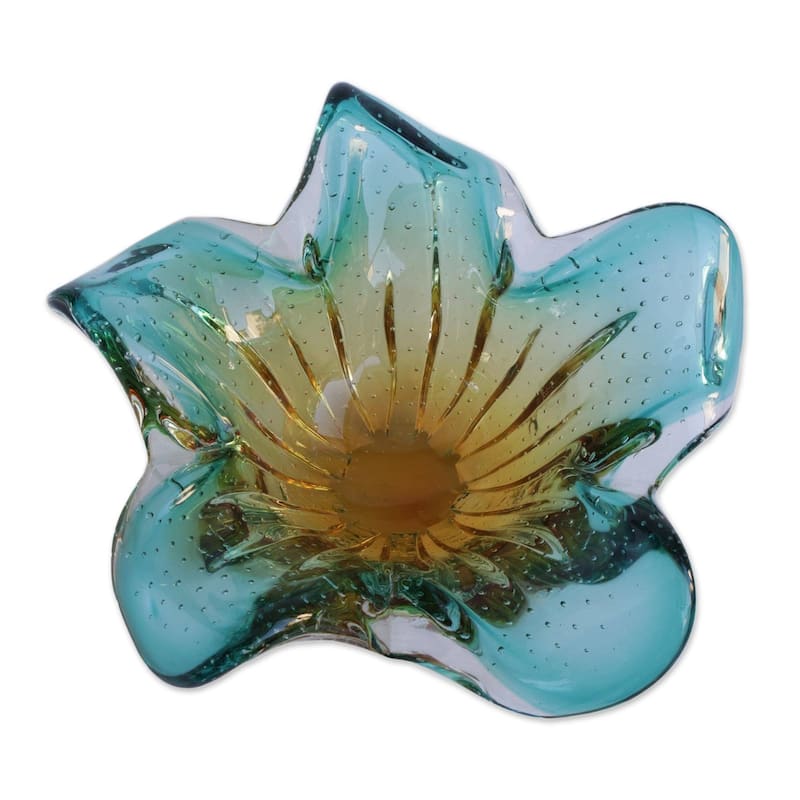 Handmade Artistic Splash Art Glass Vase (Brazil)
