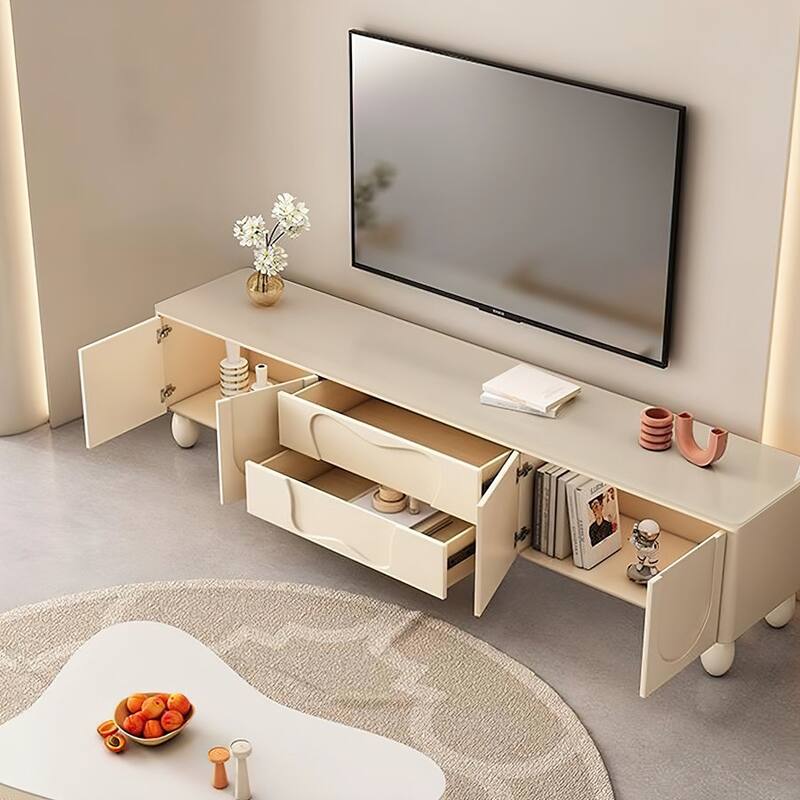 78-inch TV Stand with Storage Luxury Cream Media Console Extra storage space - 78 inches in width