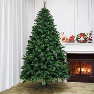 5/6/7-foot PVC Artificial Unlit Christmas Tree with Stand