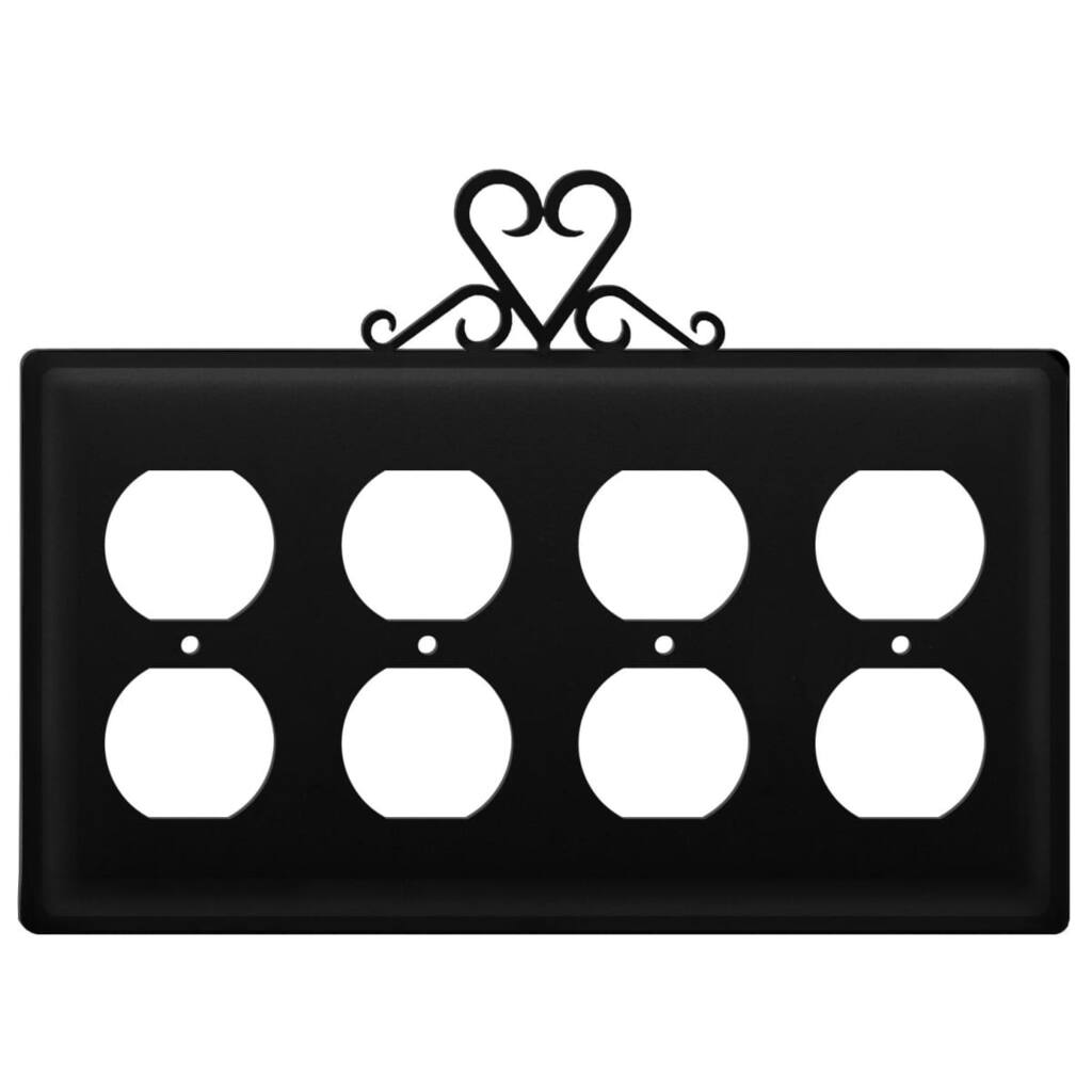 Quad Heart - Quad. Outlet Cover - CUSTOM Product - If Out Of Stock, Allow 4 to 6 Weeks - 8