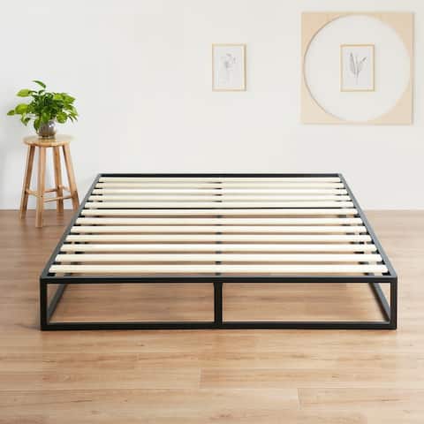 Sleeplanner 9-inch Dura Metal Platform Bed Frame-Wooden Slat