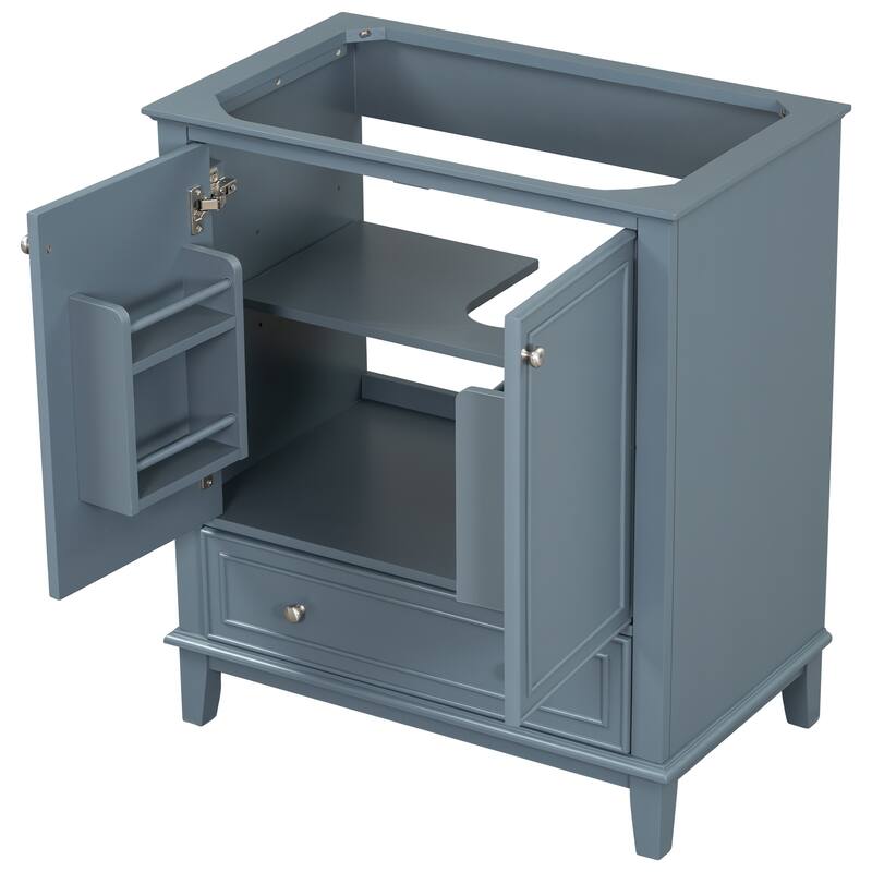 30" Bathroom Vanity without Sink, Base Only,Multi-functional Bathroom Cabinet with Doors and Drawer,Solid Frame and MDF Board