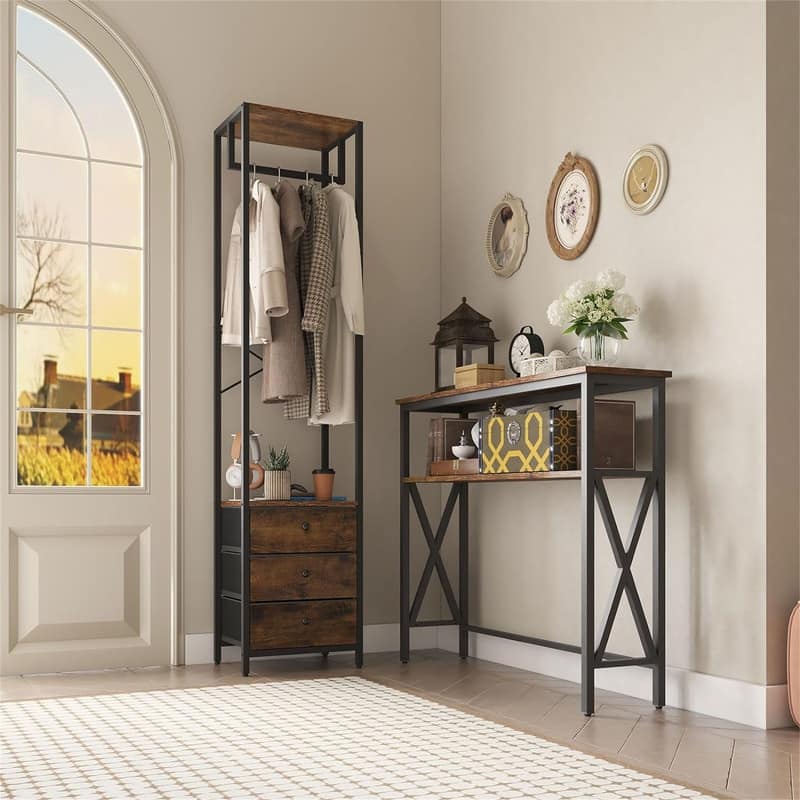 Clothes Rack with Drawers - 15.35 x 11.41 x 70.47
