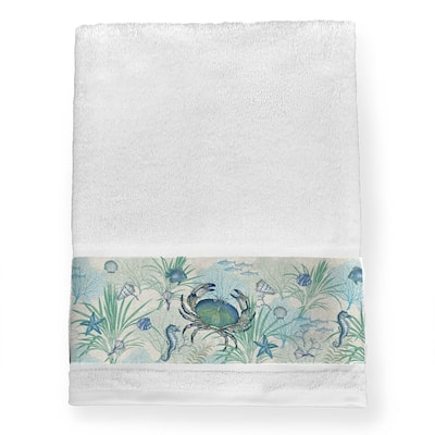 Laural Home Blue Crab Cotton Bath Towel - 27x51