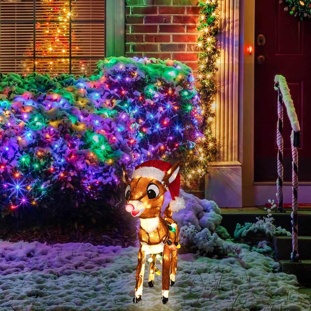 24" Lighted Rudolph String Lights Christmas Outdoor Yard Decoration - Brown