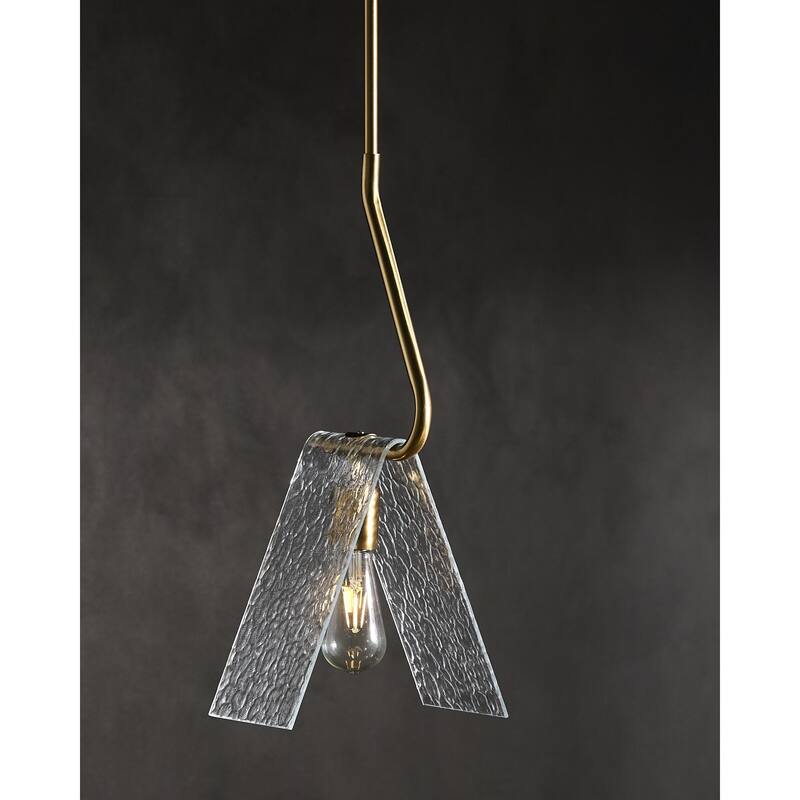 Livabliss Vitracis Modern Pendant - 7"L x 10"W x 16"H - Brass