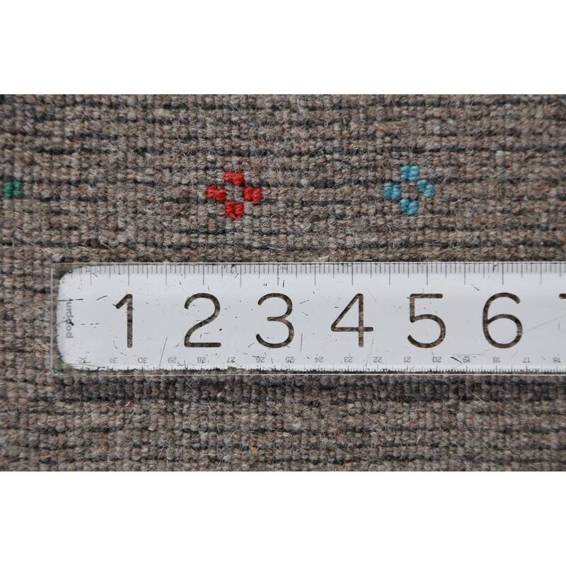 Hand Knotted Oriental 100% Wool Carpet Tribal Tribal Greys & Charcoal Gabbeh Area Rug - 12' 3'' X 8' 11''